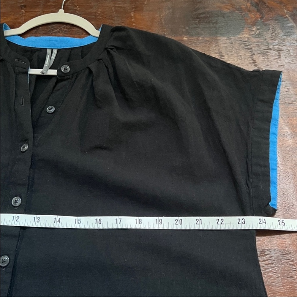 ANTHROPOLOGIE Short Sleeve Collared Linen Maxi Shirt Dress Colorblock W&B XS - Picture 13 of 15